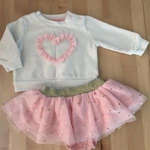 Cat & Jack Valentines crewneck and skirted bottom